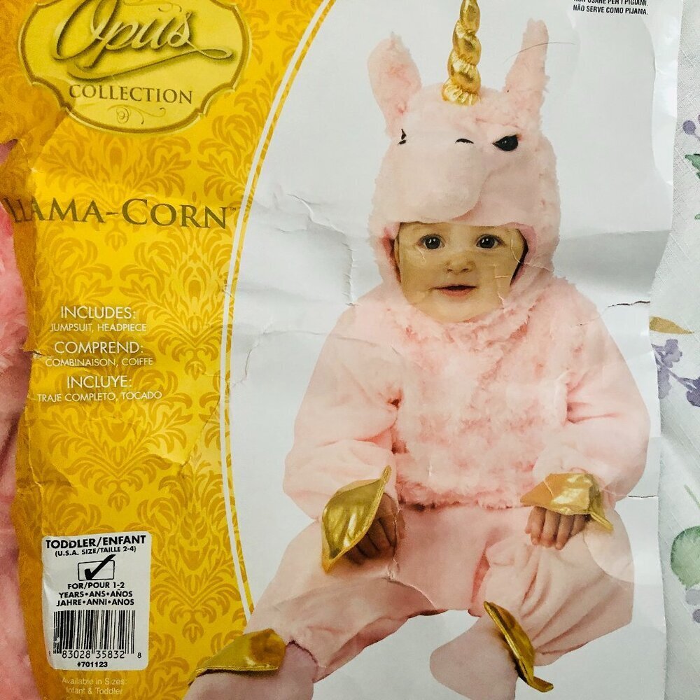 Rubie's Opus Collection Llama-Corn Costume Toddler 1–2 Years Unicorn Llama Pink